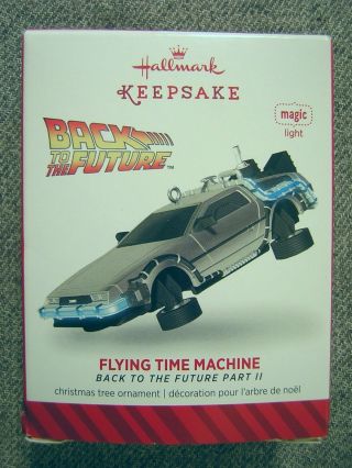 2014 Hallmark Back To The Future Part Ii Flying Time Machine Magic Ornament
