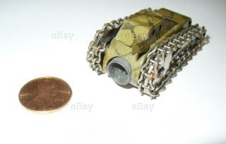 VINTAGE TIN LITHO TOY TANK PENCIL SHARPENER CHAIN TRACK PENNY ARMY CAMO GERMANY 2