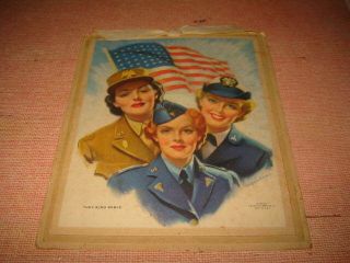 Very Rare They Also Serve Ladies In Service 1944 Calendar Wwii