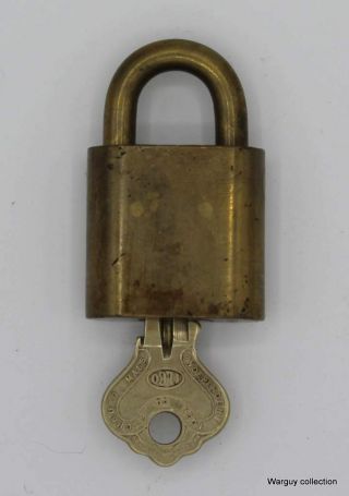 WWII USN Navy Marine USMC foot locker lock and key 2