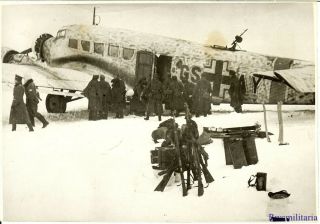 Press Photo: Terrific Luftwaffe Ju - 52 Transport Plane (gs,  Ay) In Winter; 1942