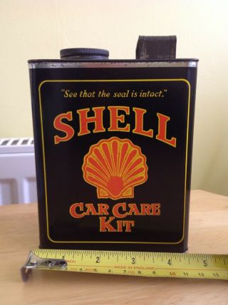 Vintage Shell Car Care Kit Metal Tin;Automobilia/Petrol Can/Oil Can etc. 2