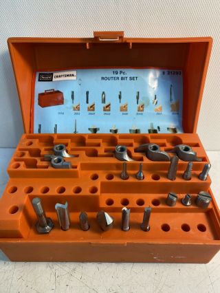 Vintage Sears Craftsman Kromedge High Speed Steel Router Bit Set 9 21292 Usa