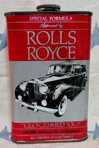 Vintage Rolls Royce Car Wax Sealer Can Automobile Advertising