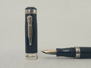 Marlen Odysseus Fountain Pen Special Edition Coll Silver Engraved 14k F Nib