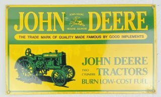 Vintage John Deere Porcelain Sign Two Cylinder Farm Tractor 1995 Ande Rooney