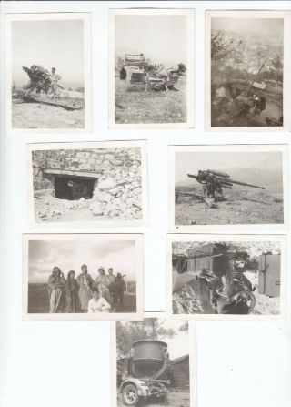 Wwii Photo Group (8) - Us Soldiers W Captured German Equipment - Italy
