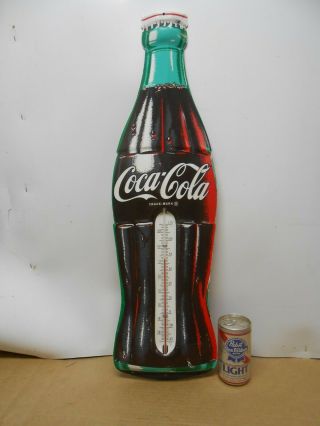 Vintage Large Coca Cola Bottle Thermometer 29.  25  Advertising Soda Sign