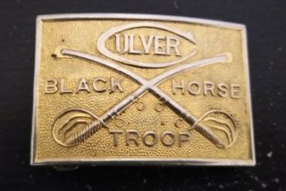 Vintage Culver Military Academy Black Horse Troop Cadet Cavalry Belt Buckle