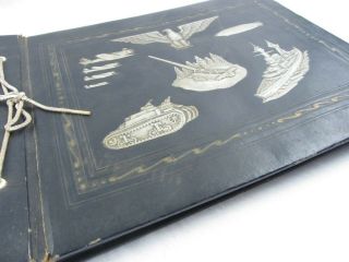 Vtg Embossed Cover World War Ii Era Army Air Corps Photo Album Scrapbook 40 Page