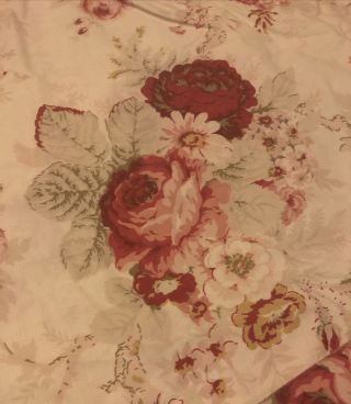 Vintage Waverly Garden Room Norfolk Rose King Bed Fitted Sheet Floral Roses