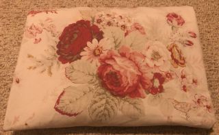 Vintage Waverly Garden Room Norfolk Rose King Bed Fitted Sheet Floral Roses 2
