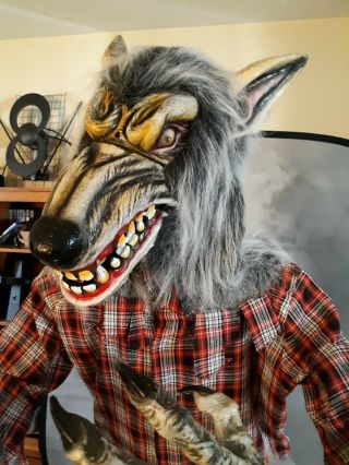 Life Size Halloween Werewolf Animated Prop w/Try Me & Adaptor 2