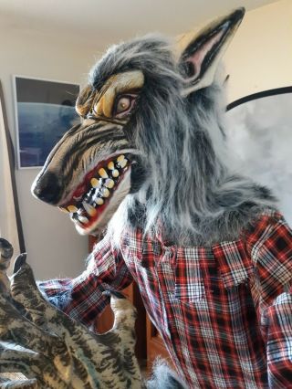Life Size Halloween Werewolf Animated Prop w/Try Me & Adaptor 4