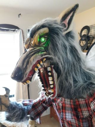 Life Size Halloween Werewolf Animated Prop w/Try Me & Adaptor 5