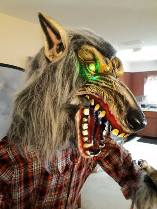 Life Size Halloween Werewolf Animated Prop w/Try Me & Adaptor 6