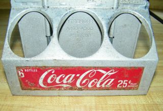 Vintage 1950 ' s Coca - Cola Aluminum Metal 6 - Pack Bottle Carrier Drink Holder Coke 2