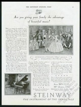 1929 Steinway Baby Grand Piano Pierre Brissaud Minuet Dance Art Vintage Print Ad
