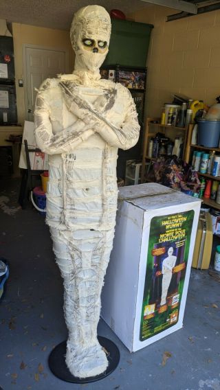Gemmy Life Size 6 Ft Halloween Mummy Animated Light Up With Box.  Rare