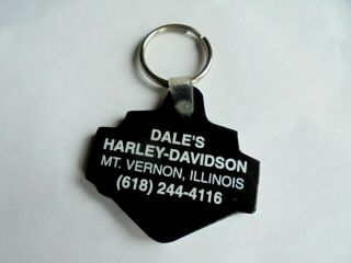 Vintage Dale ' s Harley Davidson Motorcycles Mt Vernon IL Advertising Keychain 2