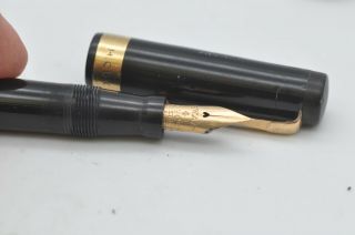 Rare Vintage Mabie Todd Swan Leverless L470/60 Fountain Pen Black 18ct Gold Band