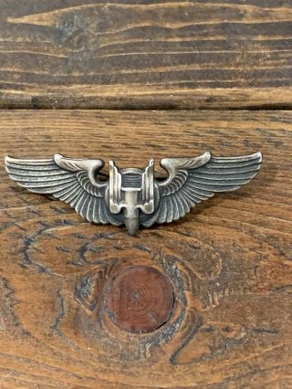 Wwii Sterling Silver Us Army Air Corp Bomber Gunners Wings Pin