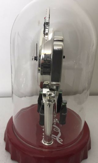 COCA COLA ANNIVERSARY CLOCK WITH GLASS DOME AND Spinning Bottles Collectible 3