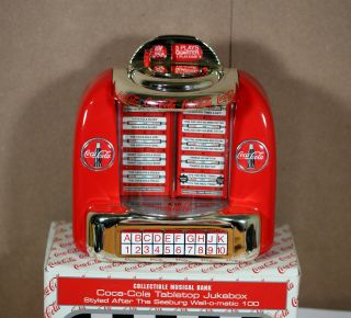 Coke Coca - Cola Jukebox Musical Bank Diecast Collectible 1996 Box
