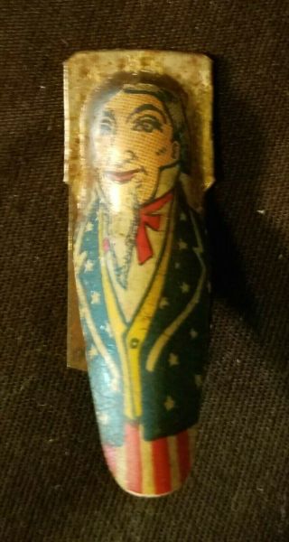 C1890 Uncle Sam Toy Clicker Noise Maker Painted Image Patriotic 4th Of July