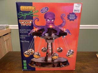 Rare Retired Lemax Spooky Town Octo - Swing Halloween Carnival Ride