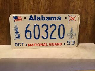 1993 Alabama National Guard License Plate