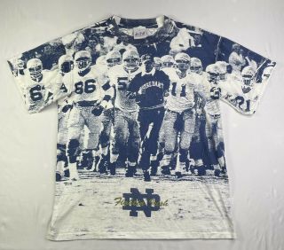 Vintage University Of Notre Dame T - Shirt Men’s Size L Blue College Las Athleyics