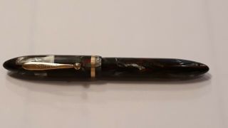 Vintage Sheaffer Green Grey Marble Red Vein Fountain Pen As Found Estate
