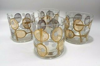 Mcm George Briard Set Of 4 Tennis Rock Old Fashion Cocktail Glasses