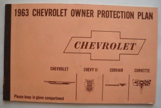 Vintage 1963 Chevrolet Owner Protection Plan Booklet,  2nd Edition