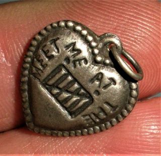 Antique World War 2 Meet Me At The Gate Sweet Heart Sterling Silver Charm Vafo