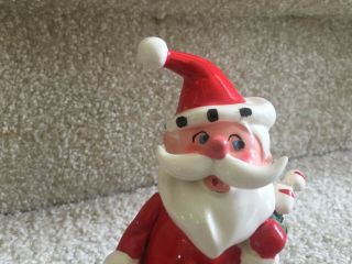 Vintage Xmas Kreiss ?? Santa Claus Figurine Japan Candy Canes Stocking 2