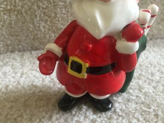 Vintage Xmas Kreiss ?? Santa Claus Figurine Japan Candy Canes Stocking 3