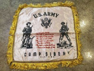 Vtg Wwii Soldier Poem To Wife Us Army Pillow Case Camp Sibert Alabama