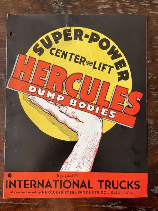 Vintage Color Brochure Hercules Dump Bodies International Trucks