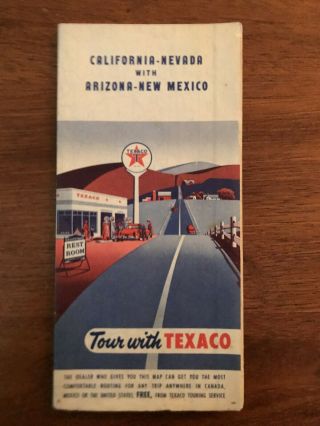 1955 Texaco Oil Company Road Map Of California,  Nevada,  Arizona,  Mexico