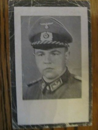 Rare Wwii German Death Card,  Schutze In A Customs/border Outfit,  Great Photo