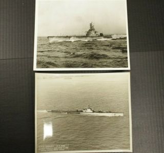 2 Vintage Navy Picture Of Uss Angler Navy Ship Circa 1952 8x10