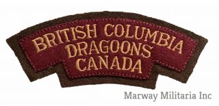 Ww2 British Columbia Dragoons Cloth Shoulder Flash (202e)