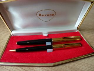 Vintage Aurora 98 Reserva Magica Fountain Pen & Ballpoint Pen Set 14k Gold Nib