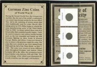 World War Ii Certified Three German Coins 1,  5,  10 Reichspfennigs With History