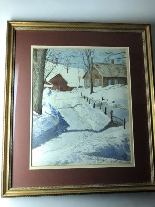 Vintage Watercolor Painting Signed Framed 17” X 15”