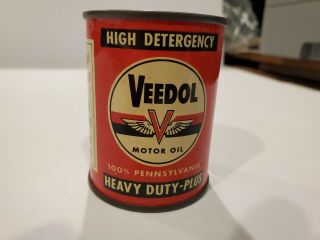 Veedol Motor Oil Rare Tin Can Small Bank Vintage Gas Oil Advertising Piece