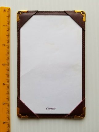 Cartier Burgundy Leather Notepad