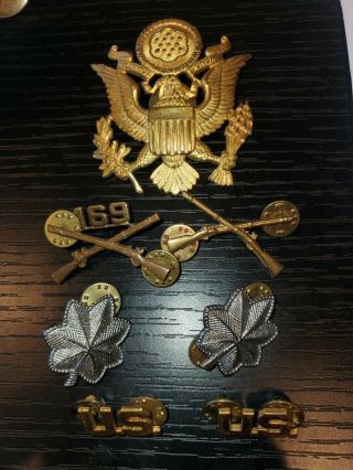 Wwii Us Army 179th Infantry Regiment Lt Colonel Officer Insignia Badge Set